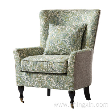 Flower Fabric Leisure Armed Accent Chair